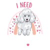 Doux caniche amoureux Kawaii