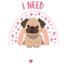 Sweet Pug Lover Kawaii