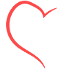 Demi-cœur en rouge design