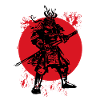 Samurai Japanischer Krieger Blutmond Design