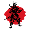 Samurai Japanischer Krieger Blutmond Design