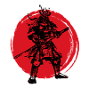 Samurai Japanischer Krieger Blutmond Design
