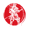 Samurai Japanischer Krieger Blutmond Design