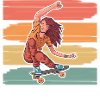 Skater Girl Skateboarding