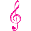 Clef from hearts in pink
