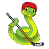 Schlange Eishockey Eishockeyschläger