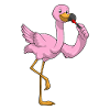 Flamingo with lipstick