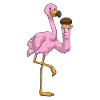 Flamant rose au muffin