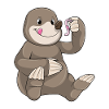 Mole with earthworm