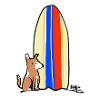 Dog with board