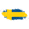 Brushstroke Swedish Flag