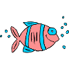 Pesce Ciclide Acqua Mare Graffiti Disegno