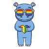 LGBT Animal Hippo Rainbow