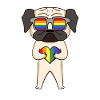 LGBT Dog Pug Rainbow
