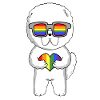 Chien LGBT Bichon Frisé Arc-en-ciel