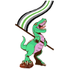 Drapeau LGBTQ - Dinosaur Agender