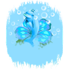 Mystical dolphin with water stains