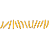 Reihe Pommes Frites nebeneinander