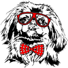 Funny PEKINGESE Glasses Dog Dog