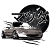 Japanisches Auto Miata Mx5 grau