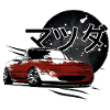 Japansk bil Miata Mx5 rød