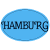 Hamburg Retro Font Logo Blue Oval