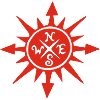 Red sun and compass