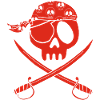 Red pirate skull
