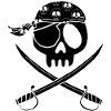 Black pirate skull