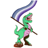 LGBTQ-Flagge - Dinosaurier-Butch-Lesbe