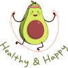 healthy & happy funny avocado