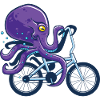 Octopus Riding Bicycle