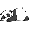 Panda triste couché