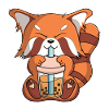 Lustiger Boba Red Panda Kawaii Bubble Tea