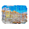 Copenhague Danemark Aquarelle Sketch Illustration