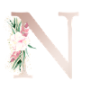 Personalisierbar Monogramm N Floral