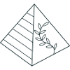 Pyramide mit Blumenbewuchs