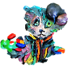Farbenfrohe Katze