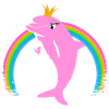 Rainbow Dolphin Golden Crown Pink