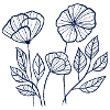 Blaue Mohnblumen