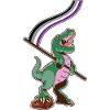 LGBTQ Flag - Dinosaur asexual