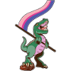 LGBTQ Flag - Dinosaur Bisexual