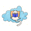 Cat Reading Book