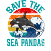 Save The Sea Pandas Retro Rescue Killer Whale Orca