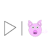 Triangle line wide open swine