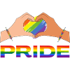 LGBTQ heart hands rainbow pride