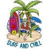 Skeleton Surf and Chill - tropical-style