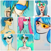 Blue Hair Cosplay Collage