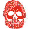 Red fisherman's skull
