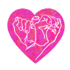 Hand Geste Herz rosa